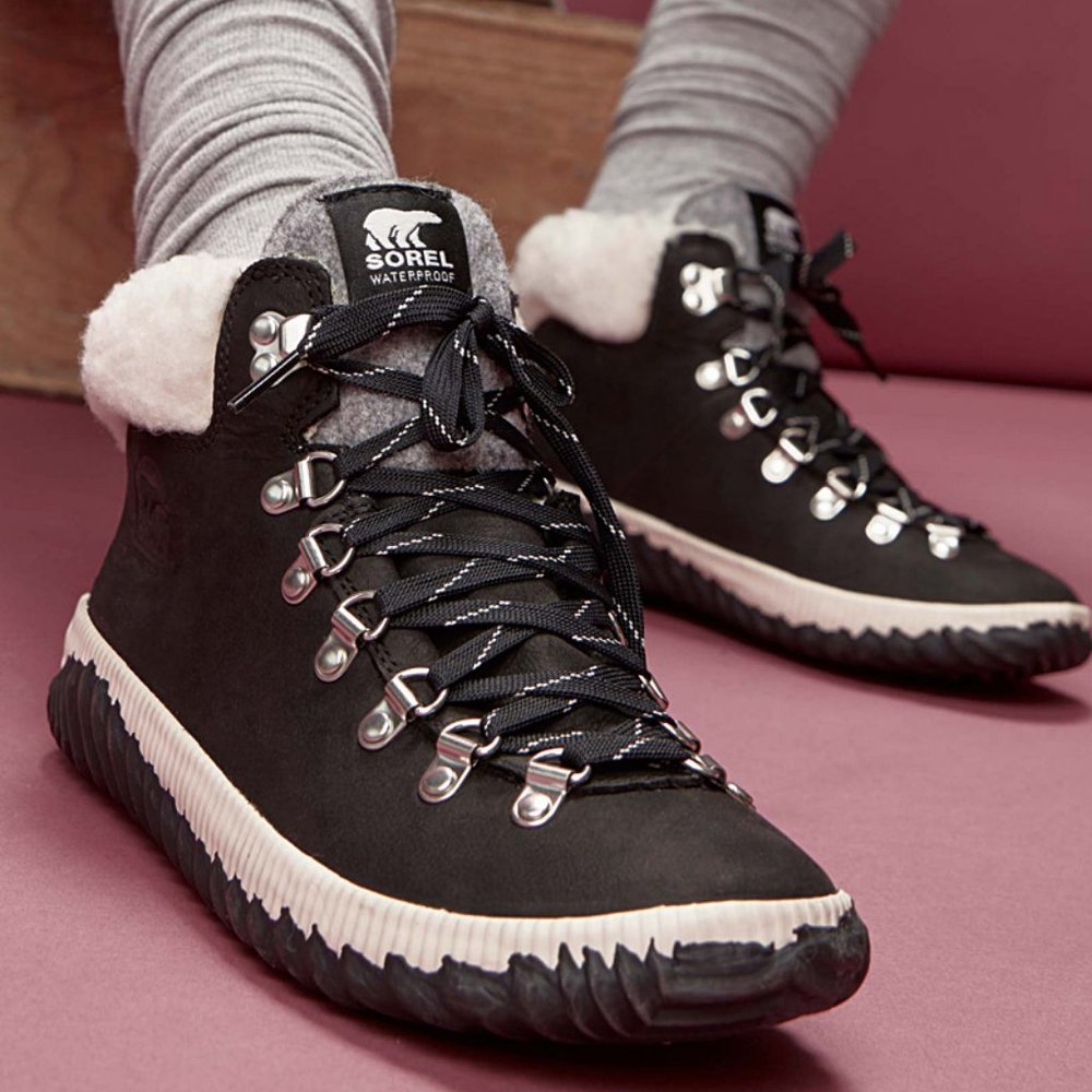 Sorel Out N About Conquest Waterproof Suede Boot Black - Picture 3 of 14